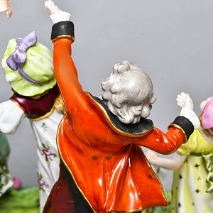 Большая Антикварная Статуэтка «Детские забавы - Ручеек», фарфор Scheibe - Alsbach, Германия.