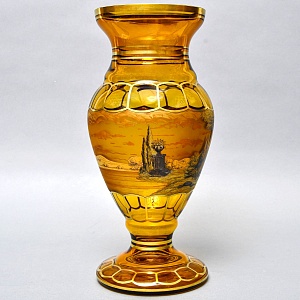 Большая Авторская Коллекционная Ваза «Свидание», Хрусталь OERTEL & Co, Богемия.