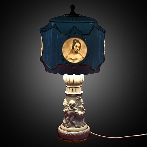 Фарфоровая Электрическая Лампа «ПОРТРЕТЫ», Литофания, Sitzendorf Германия.