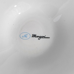 Большое Фарфоровое Кашпо - Ваза с ручками «Руины у озера», Giulia Mangani Италия.