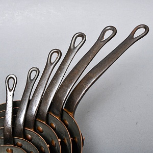 Винтажный Набор из 6-ти Ковшиков разных размеров, Медь, Франция, 60 -е годы ХХ века!