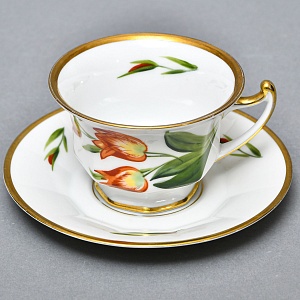 Антикварная Фарфоровая Чайная пара «Тюльпаны», ROSENTHAL Германия - 1926 год. 