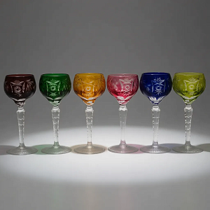 Набор 6-ть Водочных Рюмок «Виноград» Цветной Хрусталь, NACHTMANN Германия, 60-е гг.