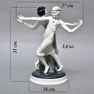 Антикварная Фарфоровая статуэтка «Танцующие девушки», Karl Ens Германия, первая половина ХХ века. 