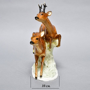 Коллекционная Фарфоровая статуэтка «Охота. Бегущие косули», Hutschenreuther Германия.