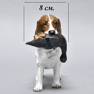 Коллекционная статуэтка «ОХОТНИЧЬЯ СОБАКА. Спрингер-спаниель с уткой», Фарфор ROSENTHAL Германия. 