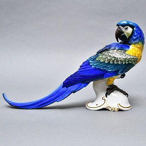 Коллекционная Фарфоровая статуэтка «Попугай Сине-Желтый АРА», ROSENTHAL Германия - 1936 год. 