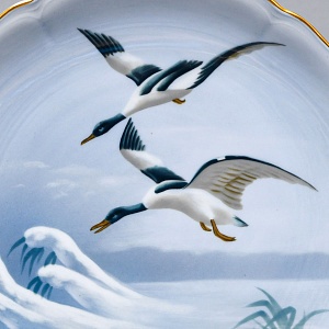 Столовый Фарфоровый сервиз «Охота» на 12 персон, Kaestner Saxonia Германия, первая половина ХХ века.