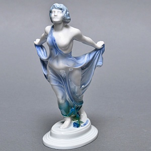 Антикварная Фарфоровая статуэтка «Невеста ветра», Арт Деко, Rosenthal Германия, 1912 - 1914 годы. 