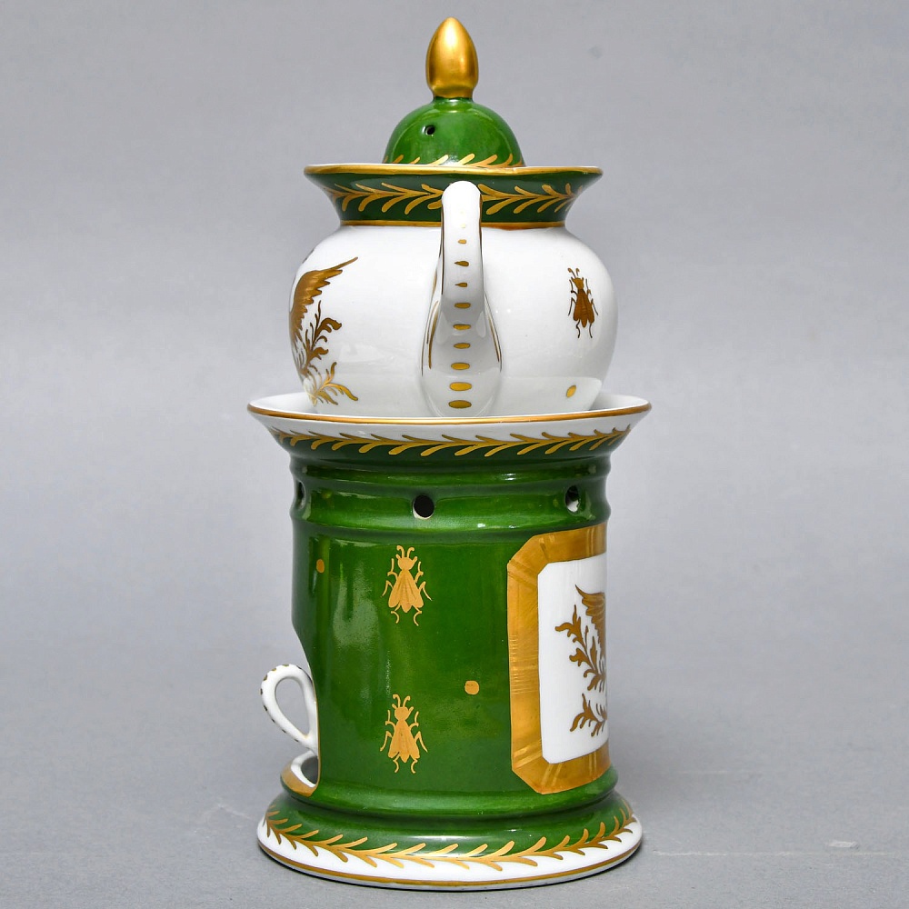 Антикварный Заварочный Чайник на подставке «Золотой орел», Франция - первая половина ХХ века. 