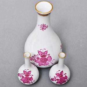 Миниатюрные Фарфоровые Вазочки - Триптих «APPONYI PURPUR», HEREND Венгрия.