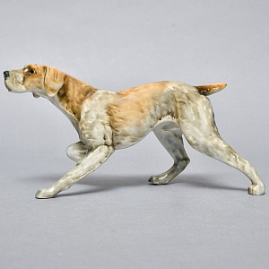 Коллекционная Фарфоровая статуэтка «Собака ПОЙНТЕР», Hutschenreuther Германия, середина ХХ века.