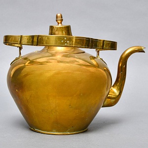 Большой Антикварный Латунный Чайник на 5 литров, Франция, начало ХХ века.