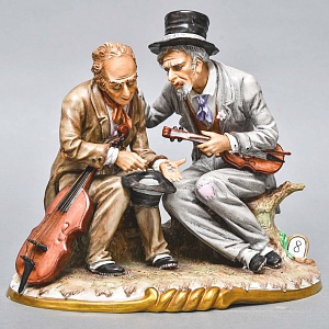 Коллекционная Фарфоровая статуэтка «Уличные Музыканты», SITZENDORF Германия. 
