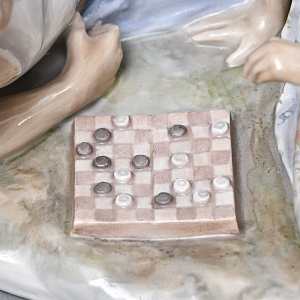 Большая Коллекционная Фарфоровая статуэтка «Затянувшаяся партия», ДФЗ Дулево Россия. 