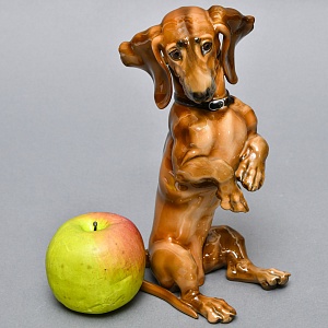 Антикварная Фарфоровая статуэтка «Собака. ТАКСА», ROSENTHAL Германия, 20-е годы ХХ века.