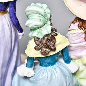 Антикварная Статуэтка «Неожиданное Угощение», Фарфор, Dressel & Kister Passau Германия, 1907 - 1922 гг. 