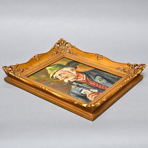 Картина - Портрет «Старый охотник с трубкой», Доска, Масло, Германия -1967 год.