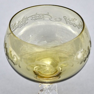 Антикварный Набор бокалов для Вина 6 шт. «MICADO CARAMEL», Saint Louis. Франция, начало ХХ века.