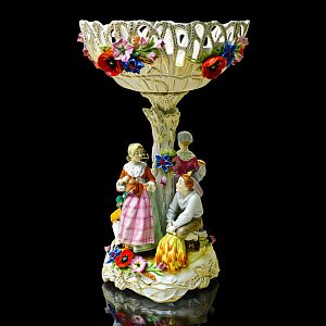 Редкость!!! Большая Фарфоровая Ваза «УРОЖАЙ», PLAUE Германия середина ХХ века.