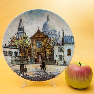 Коллекционная Тарелка «Париж - Базилика Сакре-Кер» Фарфор, Лимож, Limoges, Франция.