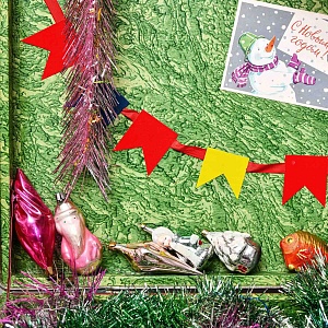 Советские Новогодние Ёлочные игрушки «Бабушкин Чемодан» - 65 штук.  СССР.