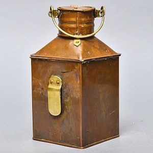 Старинный Медный Керосиновый «Сигнальный Корабельный Фонарь», Англия начало ХХ века.