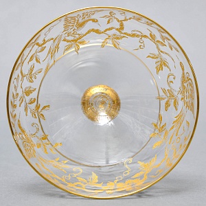 Хрустальные Фужеры для Шампанского - Креманки серия «Золотой Фазан», JOSEPHINENHUTTE, Германия -50 гг. 