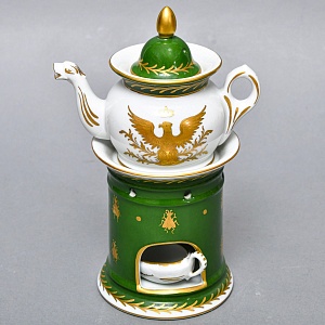 Антикварный Заварочный Чайник на подставке «Золотой орел», Франция - первая половина ХХ века. 