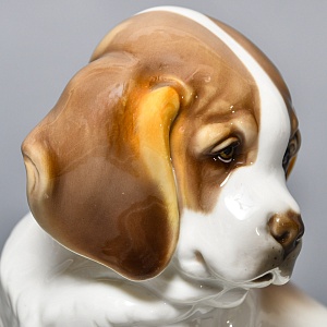 Коллекционная Фарфоровая статуэтка «Собака. Щенок Сенбернара», Nymphenburg Германия, 50-е гг.