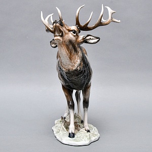 Большая Фарфоровая статуэтка «Благородный ОЛЕНЬ», ROSENTHAL Германия, середина ХХ века. 