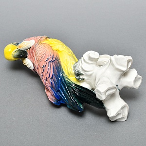 Большая Фарфоровая Статуэтка «Птица. Желто - Розовый Какаду» Н -36 см., Karl Ens Германия, 50-е годы.