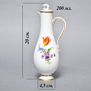 Коллекционный Фарфоровый Соусник - Кувшинчик «Мейсенские цветы», MEISSEN Германия.