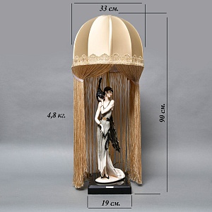 Настольная Электрическая Лампа - Светильник «Дама с Павлином», FLORENCE Италия -1987 год.