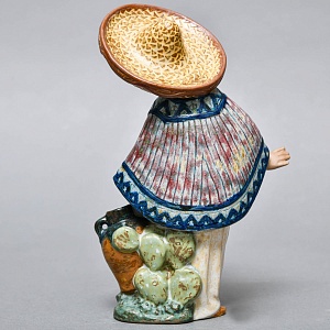 Коллекционная Фарфоровая статуэтка «Мексиканский мальчик в сомбреро», Lladro серия Грес, Испания.