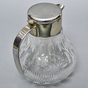 Винтажный Графин - Кувшин на 3.2 литра. Колба для льда, Хрусталь, Silverplated Германия. 