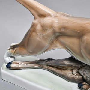 Большая! Авторская Фарфоровая статуэтка «ПУМА С ДОБЫЧЕЙ», ROSENTHAL Германия - 1938 год. 