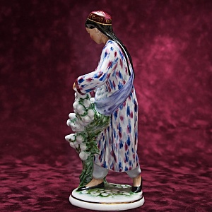 Редкость! Авторская Фарфоровая статуэтка «Узбечка с хлопком», ЛФЗ СССР 1955 год. 