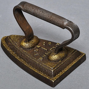 Антикварный Коллекционный Манжетный Чугунный Утюг Англия, конец ХIХ века.