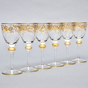 Редкость! Хрустальные Рюмки серии «Золотой Фазан», JOSEPHINENHUTTE, Германия -50 гг.