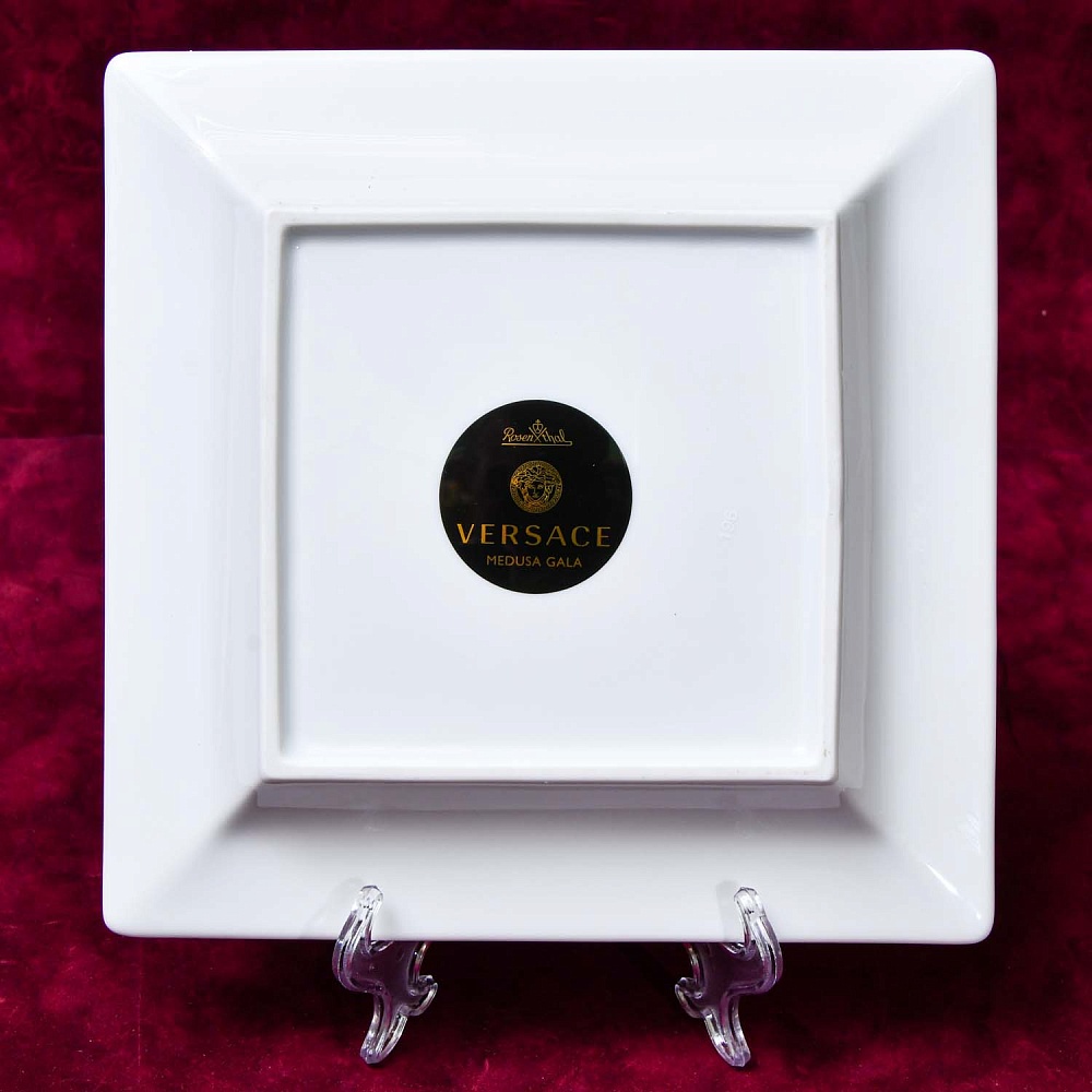 Коллекционная Фарфоровая Тарелочка - Визитница - Пепельница из серии "MEDUSA GALA", VERSACE Rosenthal Германия, 1993 год.