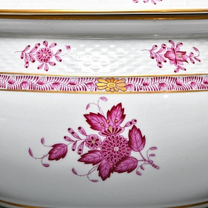 Фарфоровая Супница - Тюрина на подставке «APPONYI PURPUR», HEREND Венгрия - 1942 год.  