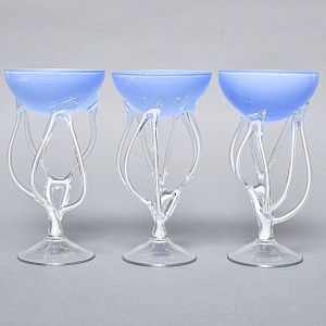 Авторские Стеклянные Фужеры для шампанского - Креманки, Италия вторая половина ХХ века.