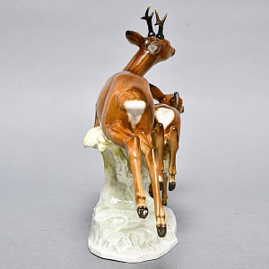 Коллекционная Фарфоровая статуэтка «Охота. Бегущие косули», Hutschenreuther Германия.