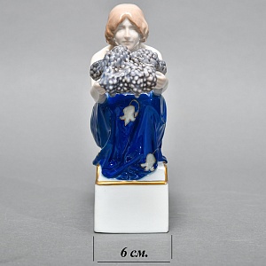 Антикварная Фарфоровая статуэтка «Девушка с виноградом», ROSENTHAL Германия, 1923 - 1933 годы. 