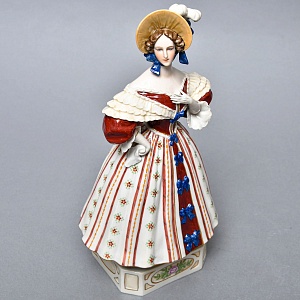 Коллекционная статуэтка «Модница в шляпке», Фарфор, SITZENDORF Германия, первая половина ХХ века.