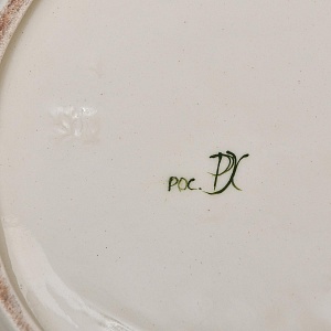 Большое Настенное Авторское Блюдо «Волки», Фаянс роспись, Конаково Россия.