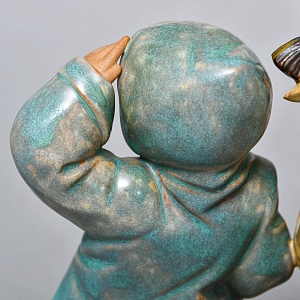 Коллекционная Фарфоровая статуэтка «Дети с фонарем», Lladro серия Грес, Испания.