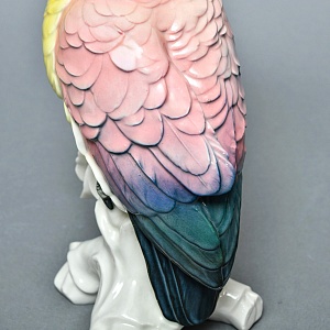 Большая Птица - Фарфоровая Статуэтка «Розово - Жёлтый Какаду» Н -36 см., Karl Ens Германия.