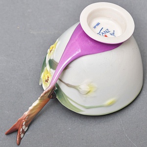 Авторский Фарфоровый Чайный сервиз «Бабочки и стрекозы» на 4 персоны, Franz Collection Тайвань.